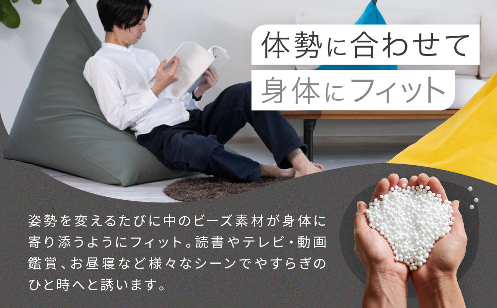 【大東寝具】tetra 8号帆布（ビッグサイズ）【ビーズクッション座椅子】（ベージュ）［ 京都 寝具 老舗 クッション 人気 おすすめ くつろぎ 寝ごこち お取り寄せ 通販 送料無料 ふるさと納税 ］