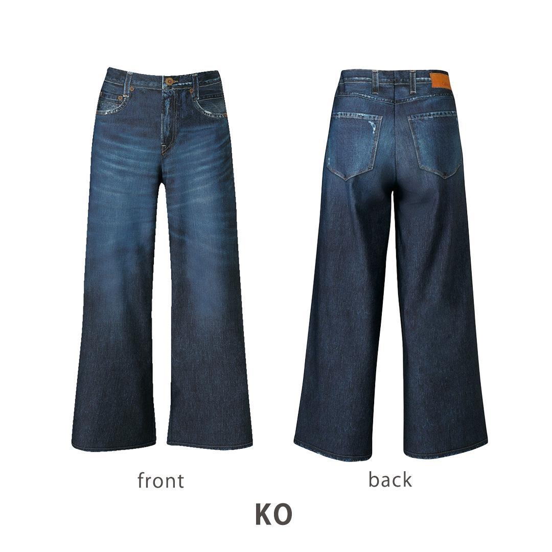【ワコール/カルソン】まるでデニム ワイド レディス＜Sサイズ/KO＞［ 京都 ストレッチ パンツ ぐ～んとのびる! 快適 楽 はきごこち ファッション 人気 おすすめ ズボン ふるさと納税 ふるさと納税 ］