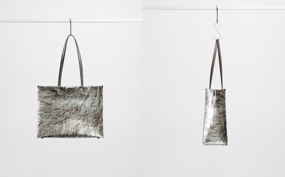 【KENTO HASHIGUCHI×京都西陣織】手もみ銀箔 トートバッグ A4 横型｜京都 バッグ 鞄 人気 ブランド［ 京都 バッグ 鞄  西陣織 人気 おすすめ ファッション おしゃれ お取り寄せ 通販 送料無料 ふるさと納税 ］