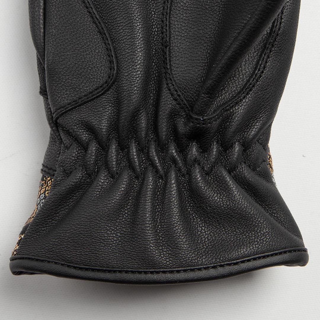 【デグナー】レザー金襴グローブ [TG-101KF] カラー：流水雪輪-ブラック【サイズL】［ 京都 バイクギア グローブ 人気 おすすめ 革 レザー ツーリング ライダー バイカー バイク ブランド メーカー ギア パーツ ］