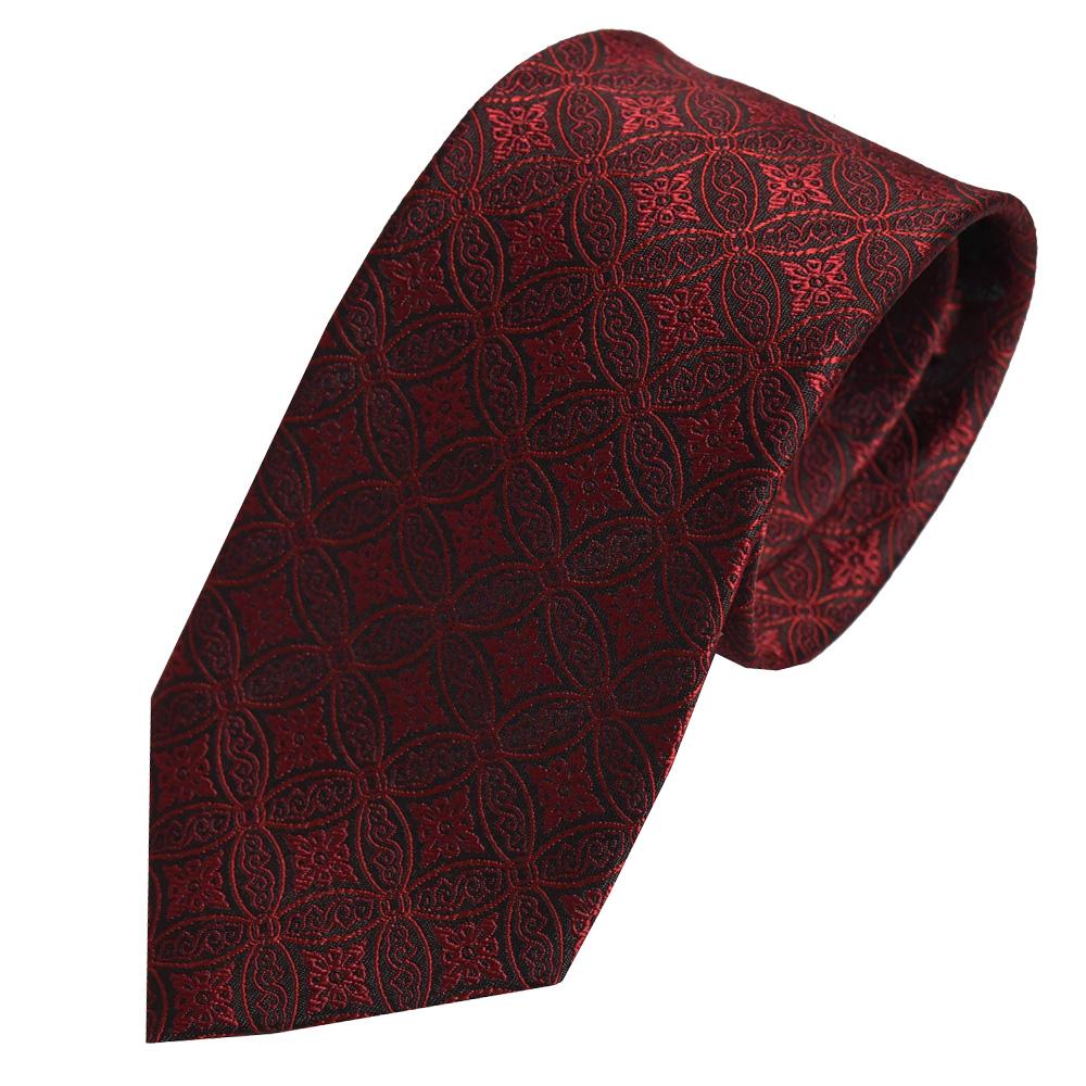【クラバットウエダ】七宝柄 西陣織ネクタイ（赤）