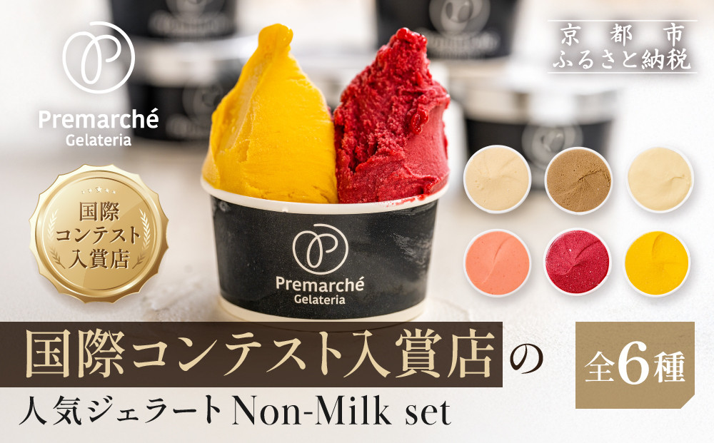【プレマルシェ・ジェラテリア】国際コンテスト入賞店の人気ジェラート6種食べ比べ Non-Milk set｜京都 ジェラート専門店 贅沢 ご褒美 [ ナチュラルジェラート カラダに優しい ノンミルク おいしい 子どもも安心 グルメ おすすめ お菓子 洋菓子 アイス スイーツ ギフト プレゼント 贈答 お取り寄せ 通販 送料無料 ふるさと納税 ]
