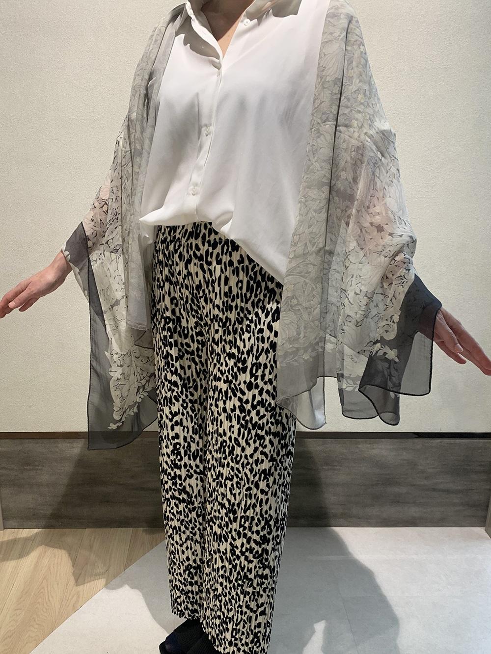 【京都丸紅】V&Aシルクオーガンジーショール（グレー）