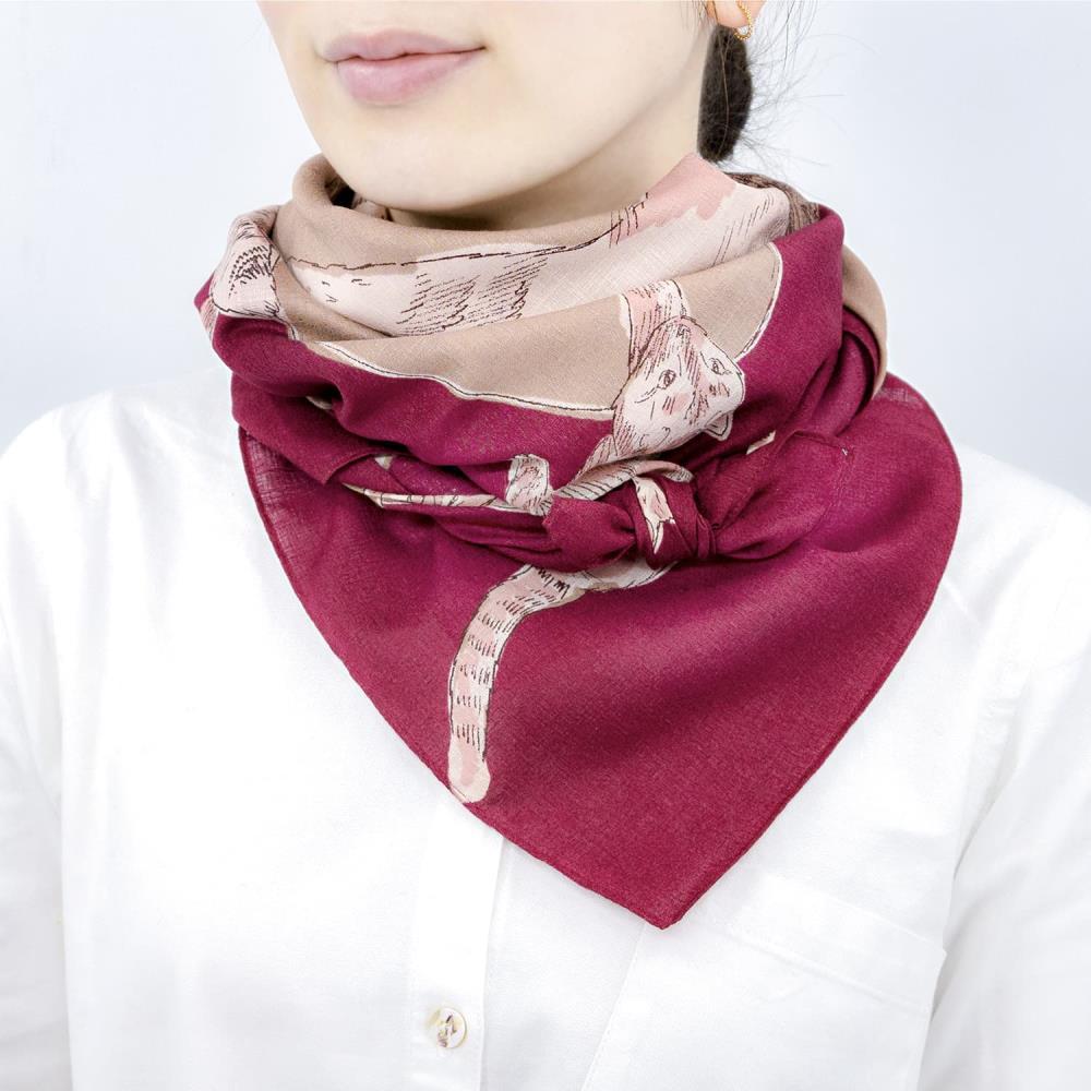 【三陽商事】浅山美里97cm風呂敷（CATS）(京都/大判/猫/ネコ/薄手/エコバック/綿100％)