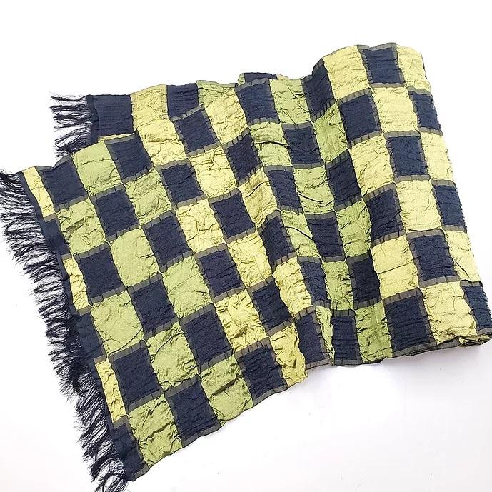 【Kyoto SILK Hannari】西陣織兵児帯　市松（黒・黄）