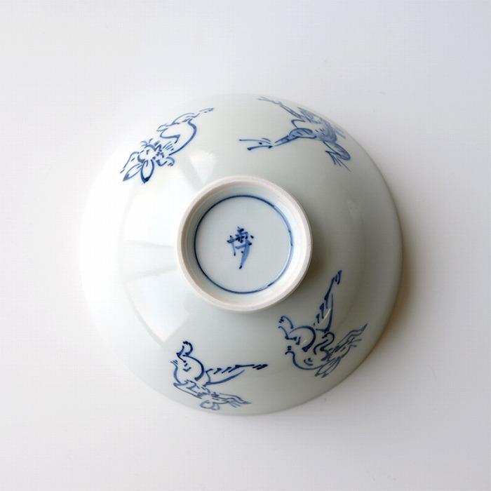 【たち吉】鳥獣戯画 飯茶碗 染付