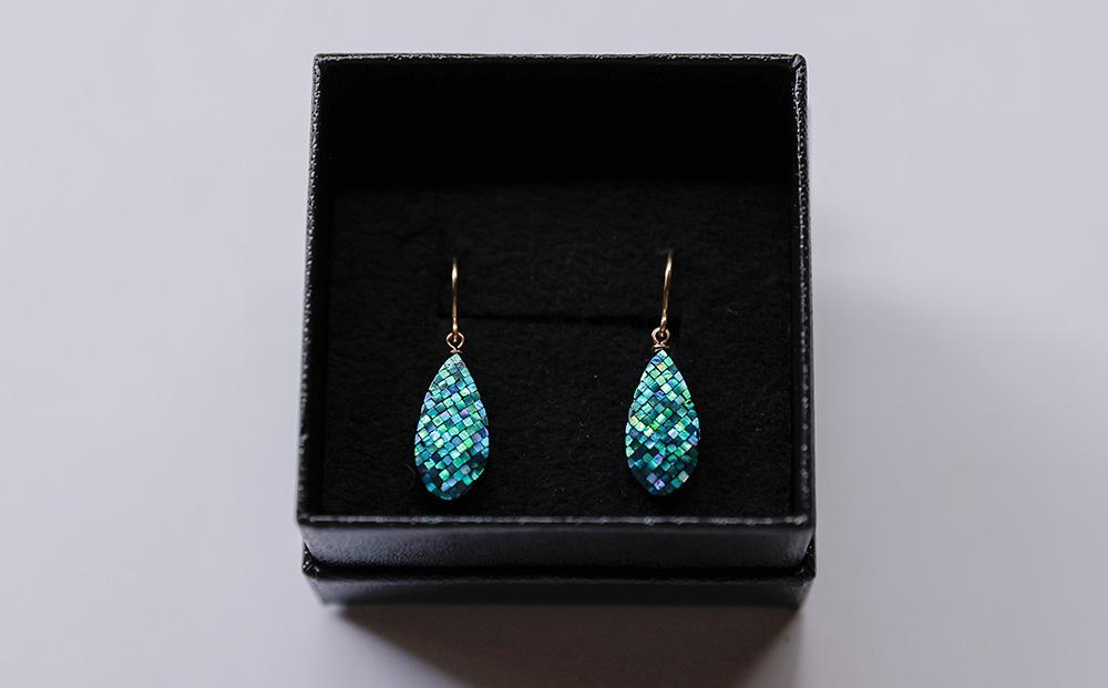 【伝統工芸を応援！】【嵯峩螺鈿・野村】螺鈿ジュエリー（ピアス・しずく）