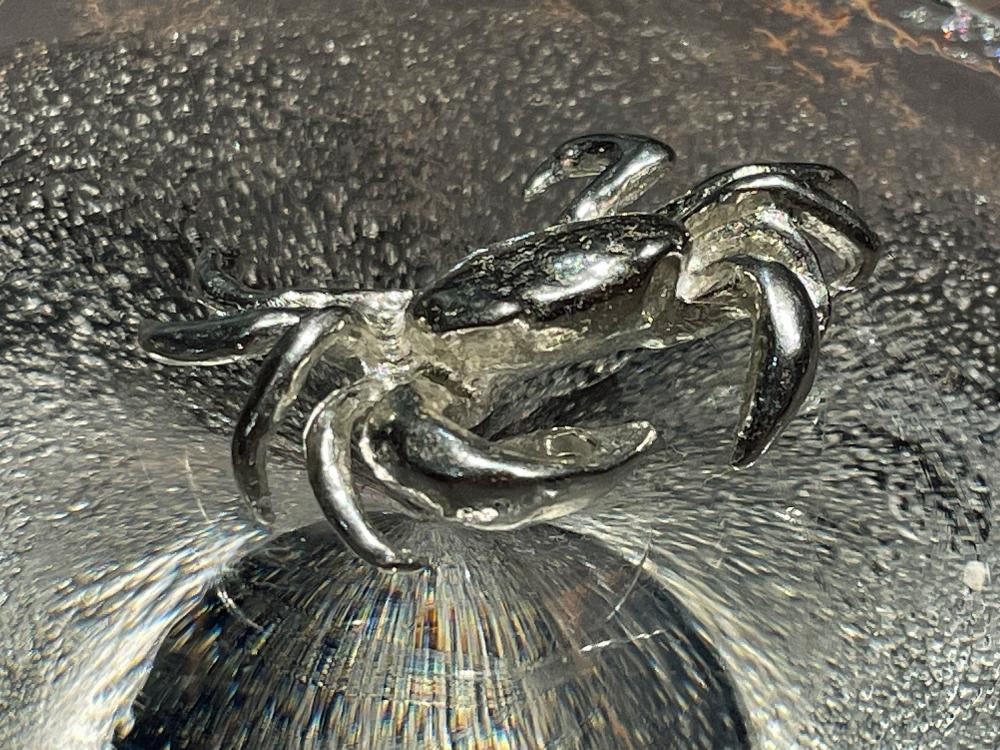 【清課堂】ガラスの池 香立てセット（沢蟹）