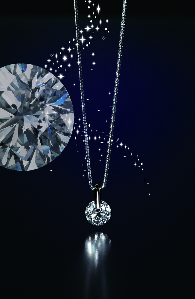 【京セラ】天然ダイヤモンド ネックレス【0.5カラット/Dカラー/SI2UP/3EX(H&C)/一粒/4月誕生石/グレーディングレポート付き/JPDD1009-FU】