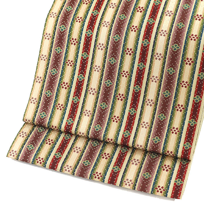 [龍村美術織物]光波帯(花文暈繝錦)