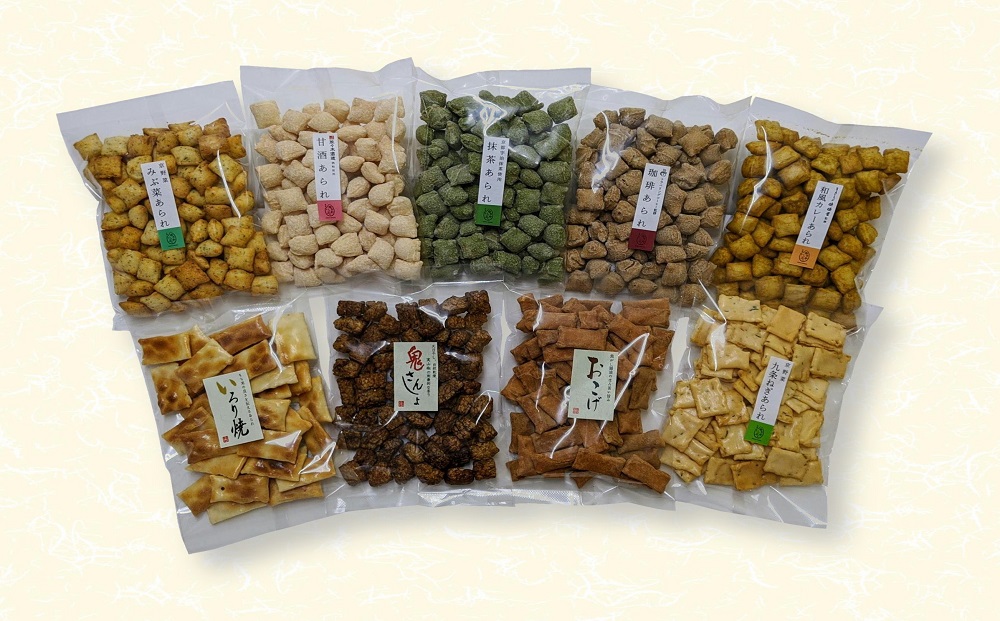 【ゆりやいっぷく】京の素材あられ大袋セット