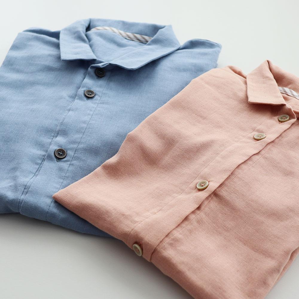 【岩本繊維】和晒京ふたえガーゼ レディースパジャマ【Mサイズ・ピンク】