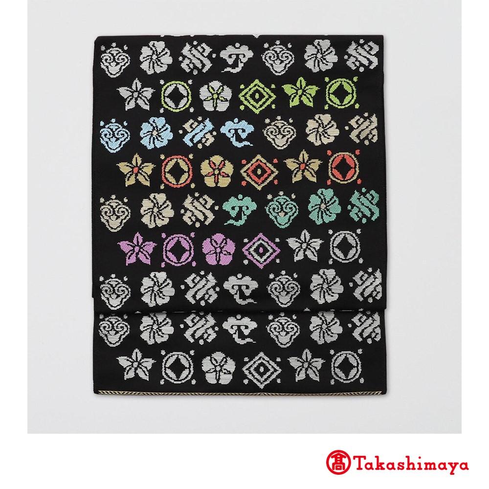 【龍村美術織物】龍村錦帯 なごや帯 宝尽くし花文《黒》【高島屋選定品】