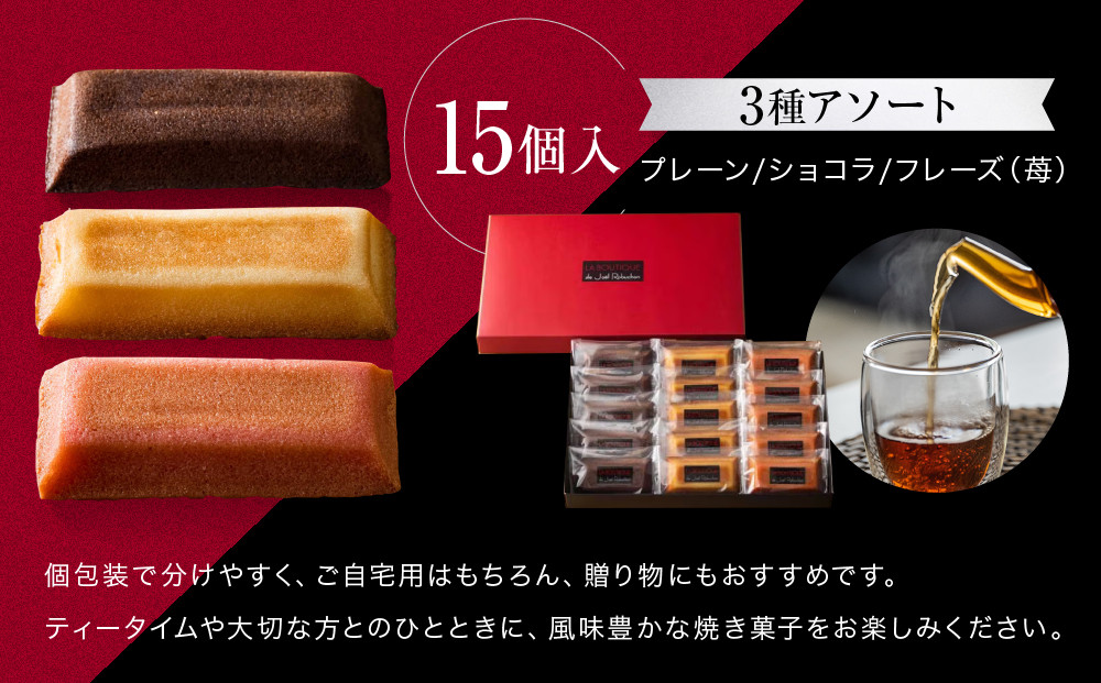 【ジョエル・ロブション】フィナンシェ3種アソート 15個入｜スイーツ お菓子 贅沢 高級 人気セット［ ラ ブティック ドゥ ジョエル・ロブション フィナンシェ 3種 苺/ショコラ/プレーン 美食 グルメ おすすめ 焼き菓子 洋菓子 ギフト プレゼント 贈答 お取り寄せ 通販 送料無料 ふるさと納税 ］