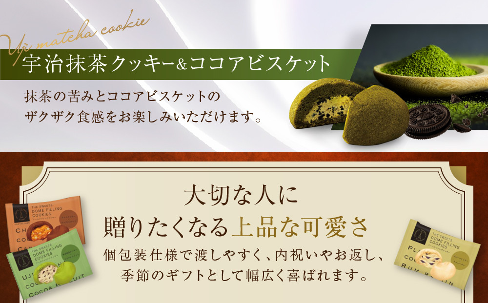 ザ・スウィーツ ドームフィリングクッキー 3種9個入り｜シャディ スイーツブランド クッキー 人気 おすすめ［ シャディが開発したスイーツブランド 本物志向 ザックリ食感の新しいクッキー プレーン/チョコ/宇治抹茶の3種 詰合せ お菓子 洋菓子 グルメ おいしい ギフト プレゼント お取り寄せ 通販 送料無料 ふるさと納税 ］