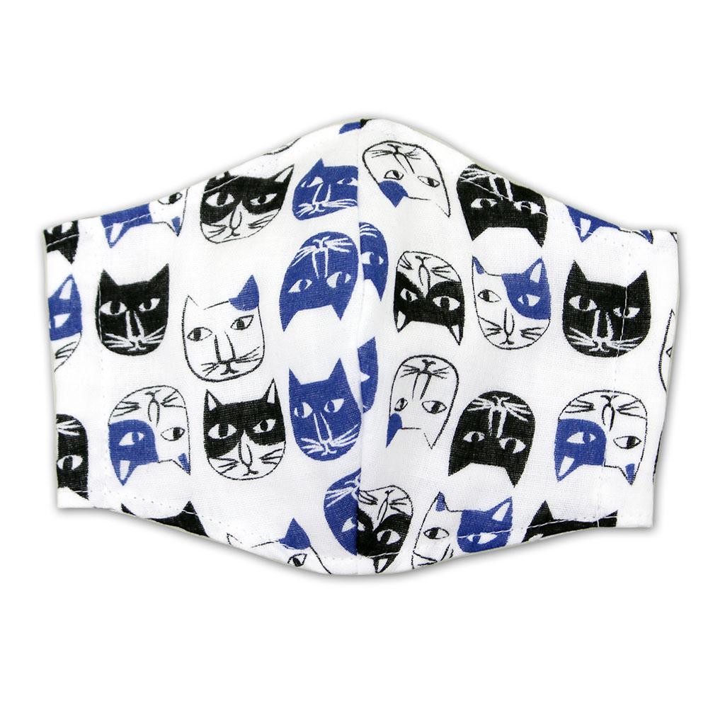 【kitekite/青野株式会社】雑貨セット/ねこ柄（布マスク・マスクポーチ・平ポーチ・ガーゼハンカチ）