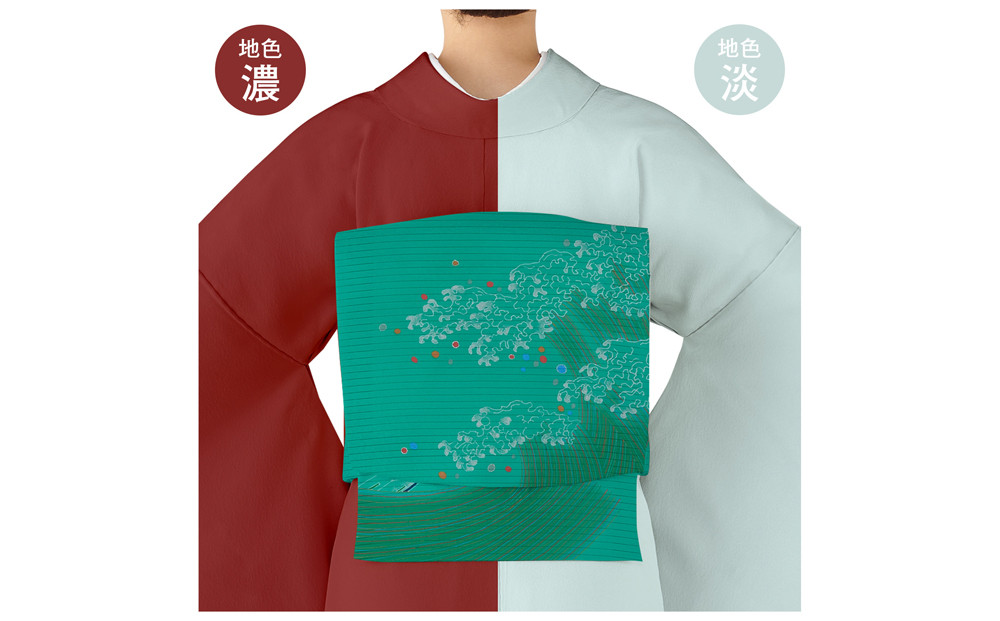 【和装振興応援プロジェクト】歳時記8月3「サーフィン・波」京手描友禅 染帯｜染帯 着物 織物 人気 おすすめ [ 手描友禅 帯 染匠 職人 歳時記 人気 おすすめ ギフト プレゼント お取り寄せ 通販 送料無料 ふるさと納税 ]