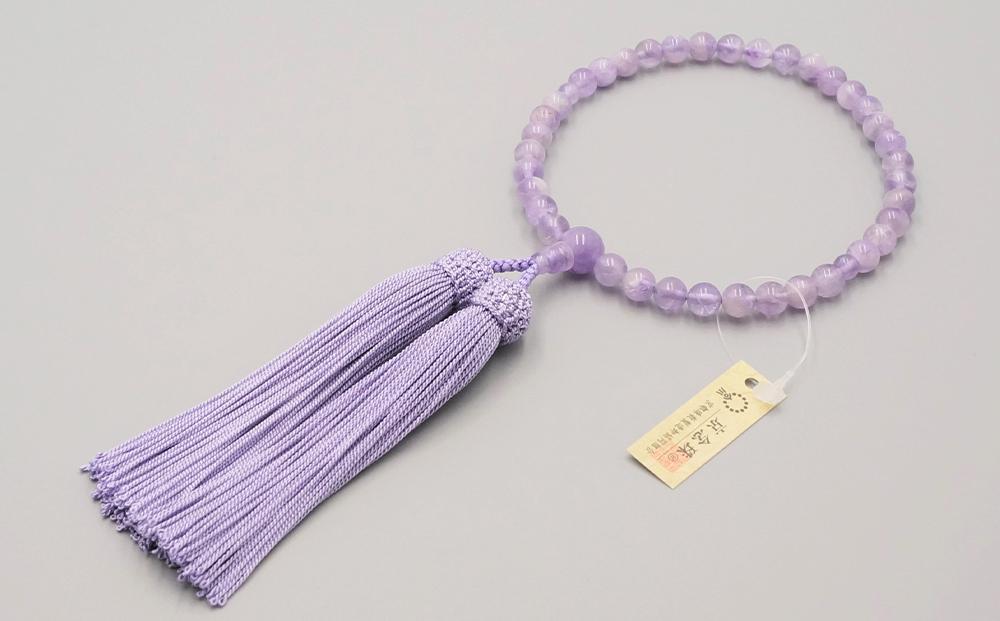 【神戸珠数店】〈京念珠〉 紫雲石 女性用数珠【数珠袋付き】｜京都 念珠 仏具［ 京都 京念珠 珠数 数珠 仏具 レディース 人気 おすすめ お取り寄せ 通販 送料無料 ふるさと納税 ］