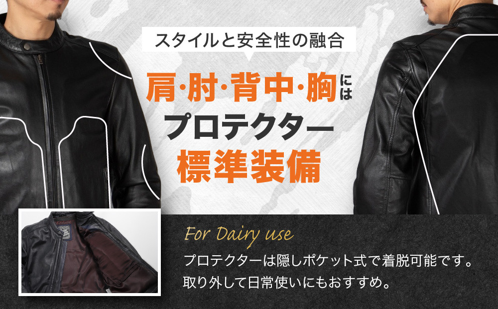 【デグナー】レザージャケット ブラック〈XLWサイズ〉22SJ-3［ 京都 バイクギア ジャケット 人気 おすすめ 革 レザー ツーリング ライダー バイカー バイク ブランド メーカー ギア パーツ ］