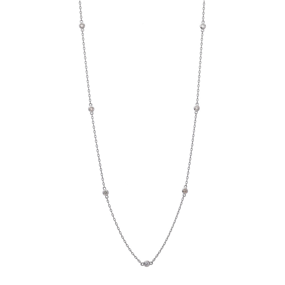 【京セラ】クレサンベール〈ダイヤモンド〉ネックレス｜京都 ハイジュエリー 人気ブランド【天然ダイヤモンド/ステーション/PT/プラチナネックレス/ロング/70cm/4月誕生石】