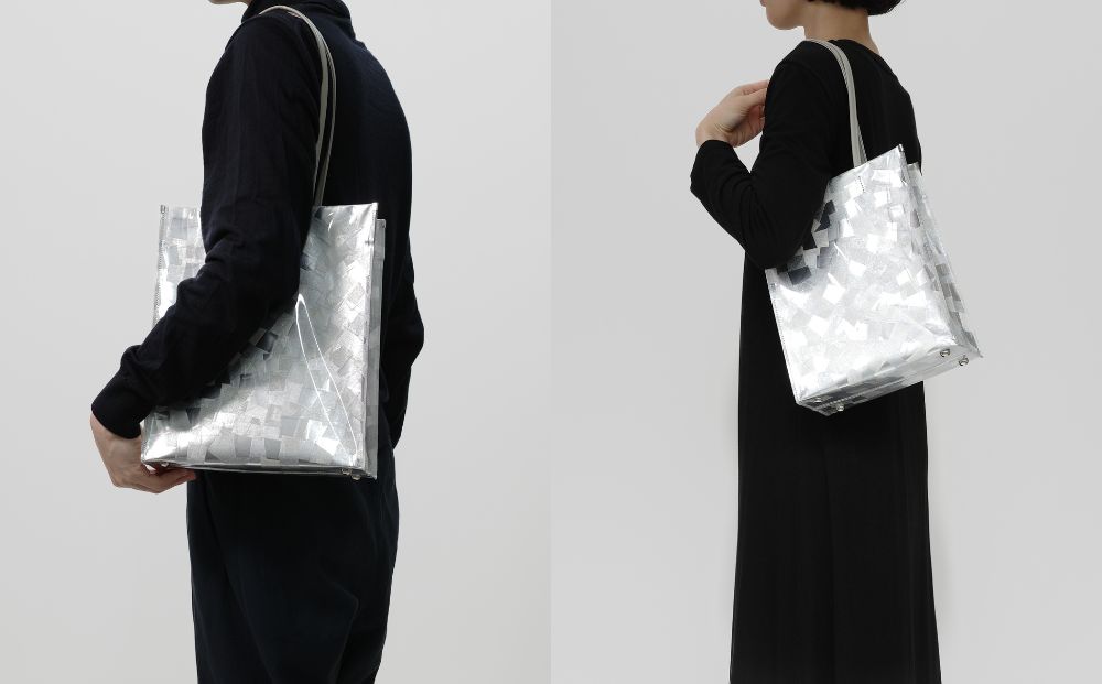 【KENTO HASHIGUCHI×京都西陣織】銀引箔 トートバッグ B5 縦型｜京都 バッグ 鞄 人気 ブランド［ 京都 バッグ 鞄  西陣織 人気 おすすめ ファッション おしゃれ お取り寄せ 通販 送料無料 ふるさと納税 ］