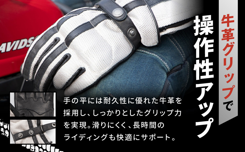 【デグナー】メッシュグローブ[TG-96M]ベージュ＜Mサイズ＞［ 京都 バイク 革製品 ブランド グローブ 人気 おすすめ 革 ハーフ メッシュ レザー ツーリング ライダー バイカー バイクギア メーカー ギア パーツ 送料無料 ふるさと納税 ］