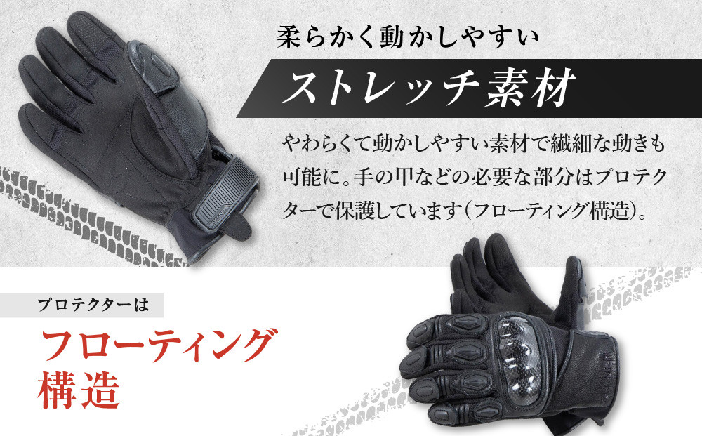 【デグナー】レディース スポーツグローブ ブラック L｜京都 バイクギア 人気ブランド バイク [FRTG-81] [ やぎ革 本革 丈夫 通気性 柔軟性 機能性 防寒 かっこいい おすすめ スマホ対応 手袋 ツーリング ライダー バイカー 通販 送料無料 ]