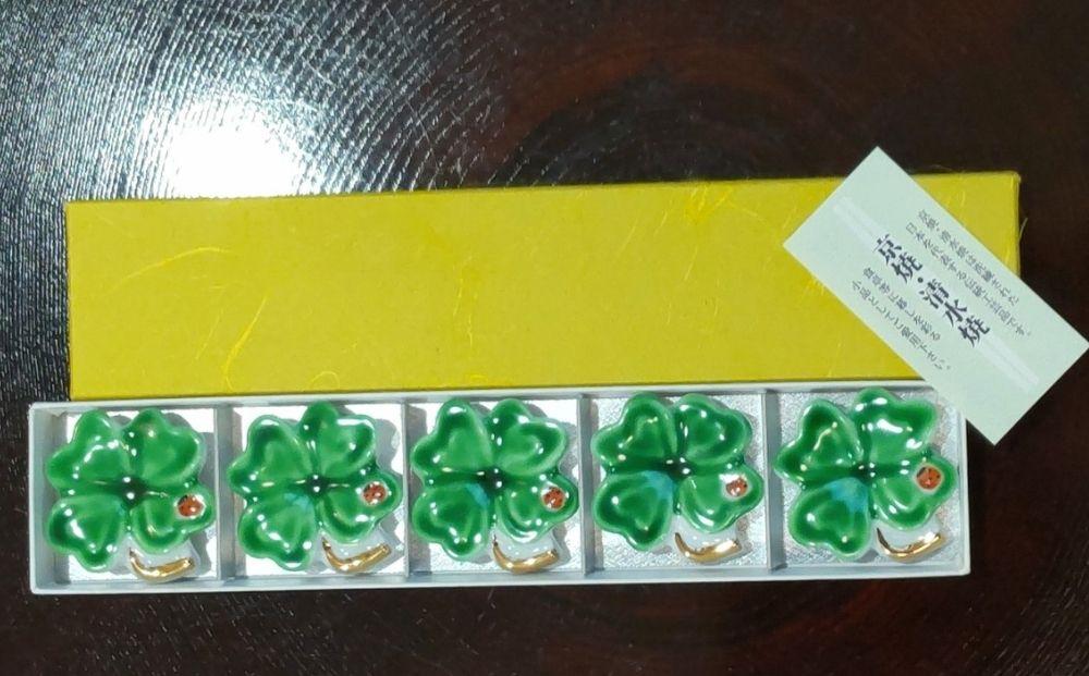 【セゾン・ド・ジャポン】幸せの四つ葉のクローバー箸置き　5個セット