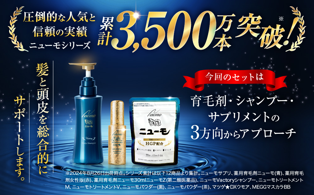 ニューモ育毛剤2本とシャンプー1本のセット ニューモ薬用育毛剤