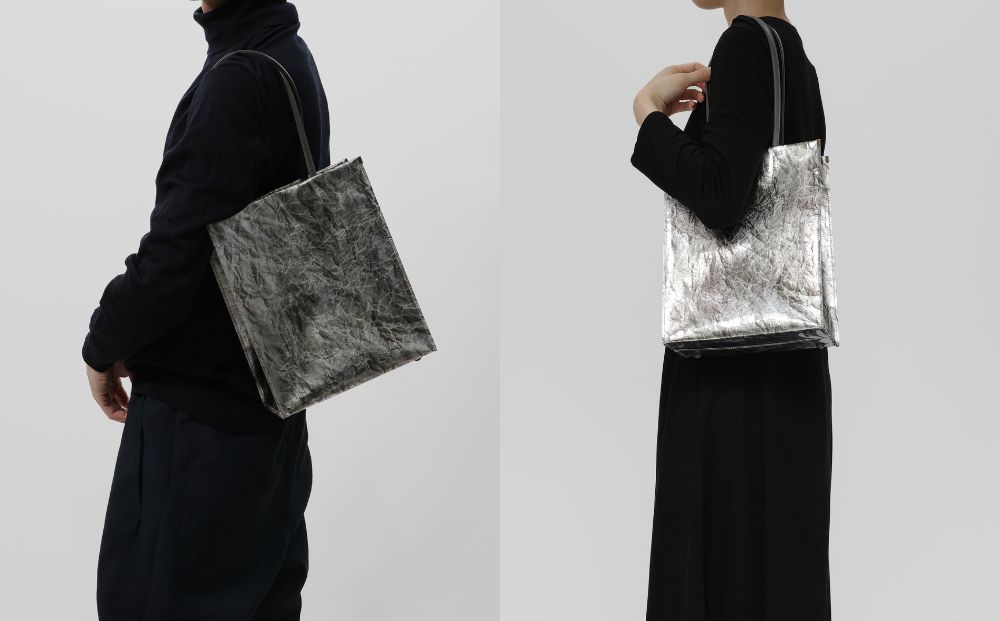 【KENTO HASHIGUCHI×京都西陣織】手もみ銀箔 トートバッグ B5 縦型｜京都 バッグ 鞄 人気 ブランド［ 京都 バッグ 鞄  西陣織 人気 おすすめ ファッション おしゃれ お取り寄せ 通販 送料無料 ふるさと納税 ］