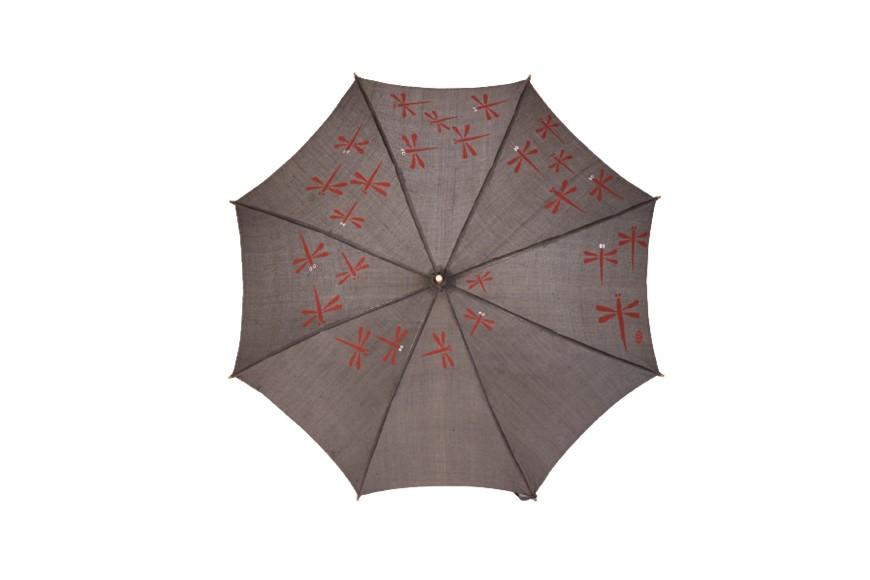 【日吉屋】ぱらそる(和風日傘) トンボ渦（グレー）