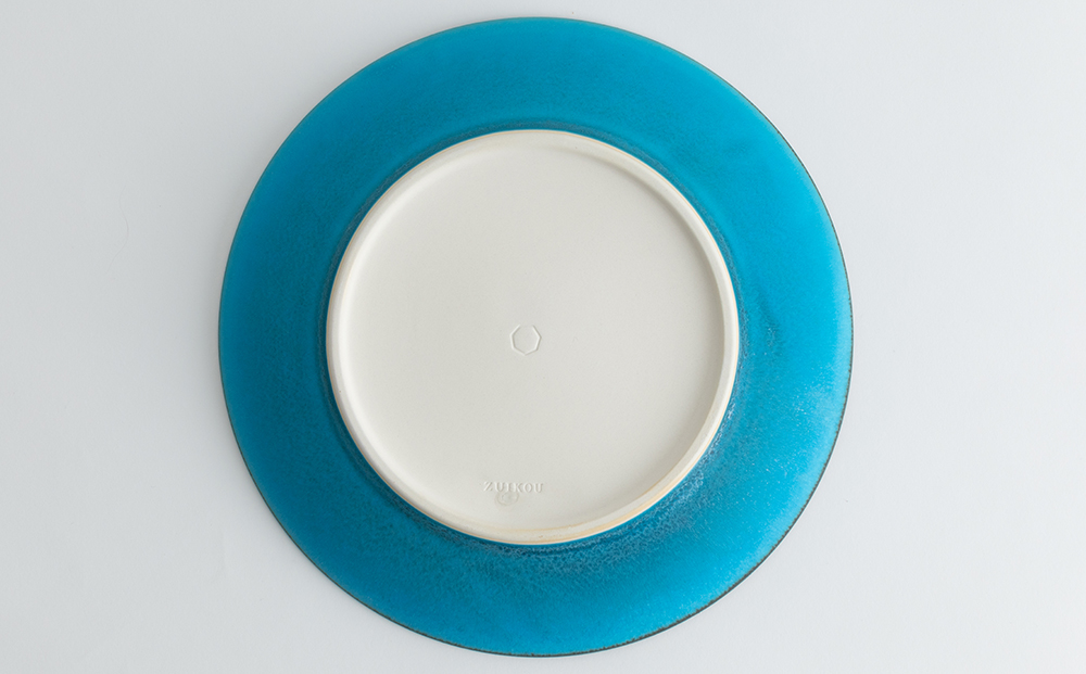 【瑞光窯-ZUIKOU-】プレート L (ターコイズブルー/青)［ 京都 京焼 陶磁器 清水焼 窯元 24cm 大皿 ワンプレート おしゃれ 人気 おすすめ 食器 うつわ 陶器 お取り寄せ 通販 送料無料 ふるさと納税 ］