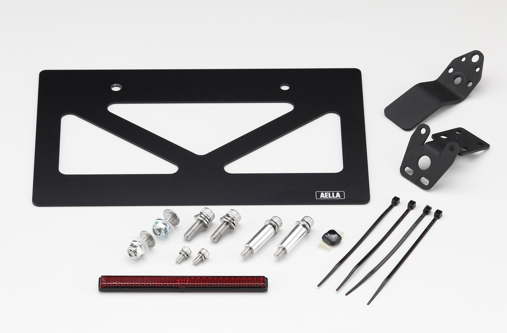 【AELLA】DUCATI パニガーレ/ストリートファイター｜アルミ削出しショートナンバープレートホルダー(Panigale V4/V2/StreetFighter V4/V2) AE-74021［ 京都 バイク カスタム パーツ 人気 おすすめ ツーリング ライダー バイカー メーカー ギア ドゥカティ お取り寄せ 通販 ふるさと納税 ］