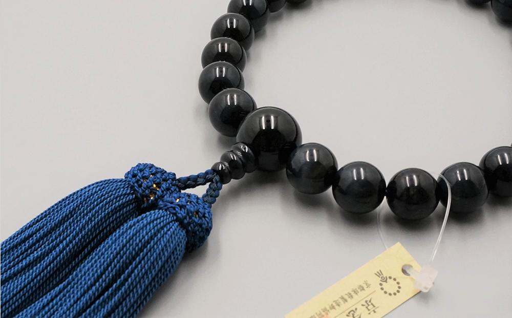 【神戸珠数店】〈京念珠〉 青虎眼石 男性用数珠【数珠袋付き】｜京都 念珠 仏具［ 京都 京念珠 珠数 数珠 仏具 メンズ 人気 おすすめ お取り寄せ 通販 送料無料 ふるさと納税 ］