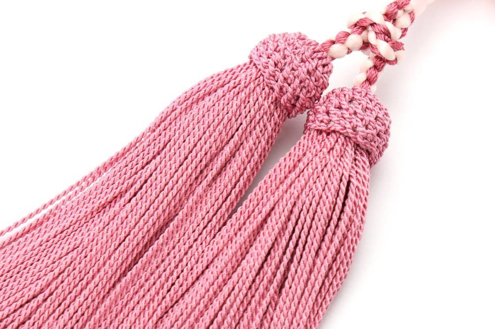 【京念珠×京ちりめん】数珠 ローズクォーツ ピンク〈数珠袋付き〉｜土屋念珠店 女性用 レディース 数珠 略式 仏具［ 京都 念珠 珠数 京念珠 仏具 人気 おすすめ お取り寄せ 通販 送料無料 ふるさと納税 ］