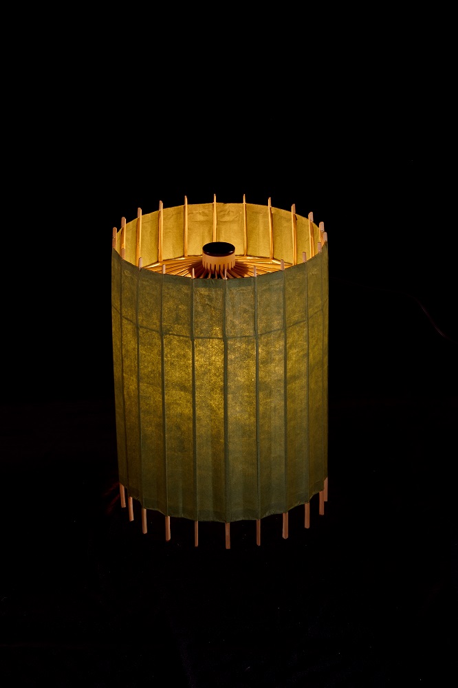 【日吉屋】自立式テーブルスタンド照明 和紙の色（松葉色）