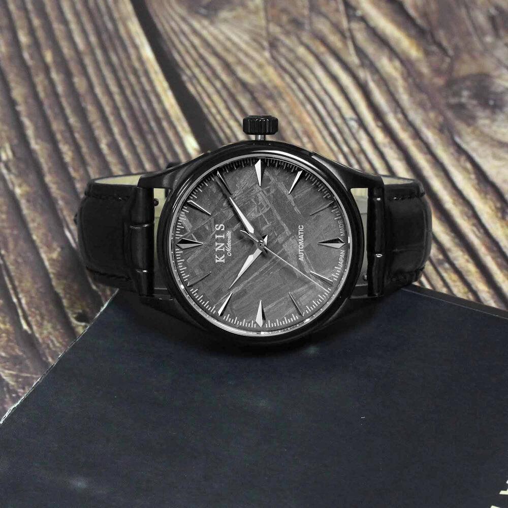 【KNIS KYOTO】メテオライト 日本製 自動巻き 腕時計 革ベルト レザー ブラック［ 京都発 腕時計 ブランド おしゃれ 人気 おすすめ ウォッチ 時計 高級 ファッション お取り寄せ 通販 ニス ふるさと納税 ］