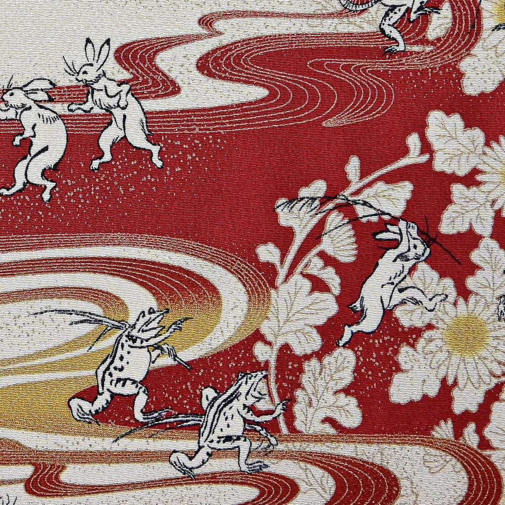 【三陽商事】鳥獣戯画 丹後ちりめん2幅風呂敷 菊水［ 京都 風呂敷 ふろしき バッグ 人気 おすすめ エコ おしゃれ 収納 お弁当 和柄 お取り寄せ 通販 送料無料 ふるさと納税 ］