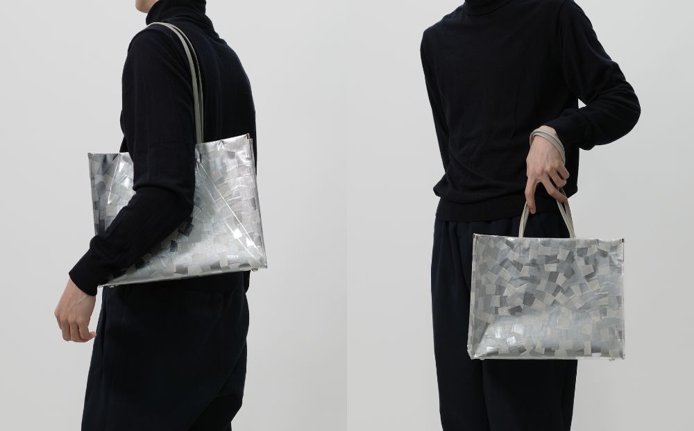 【KENTO HASHIGUCHI×京都西陣織】銀引箔 トートバッグ A4 横型｜京都 バッグ 鞄 人気 ブランド［ 京都 バッグ 鞄  西陣織 人気 おすすめ ファッション おしゃれ お取り寄せ 通販 送料無料 ふるさと納税 ］