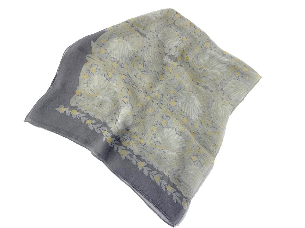 【京都丸紅】V&Aシルクオーガンジーショール（グレー）