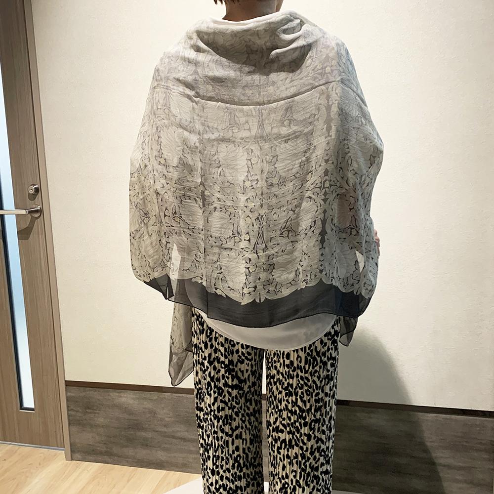 【京都丸紅】V&Aシルクオーガンジーショール（グレー）