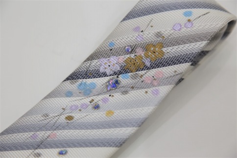 【西陣活性化を応援！】シルク100％西陣織手書きネクタイ（誕生花・２月うめ）