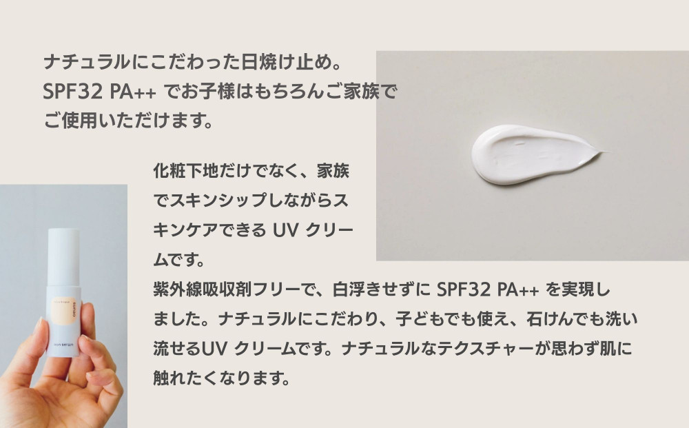 【sunao】京の拘りスキンケア UVプロテクトクリーム 30g｜京都 自然素材 日焼け止め 化粧下地 日焼け止め 人気［ 紫外線吸収剤フリー シリコンフリー 人気 おすすめ 石鹸で洗い流せる ファミリー 子ども さらりとしたつけ心地 お取り寄せ 通販 送料無料 ふるさと納税 ］