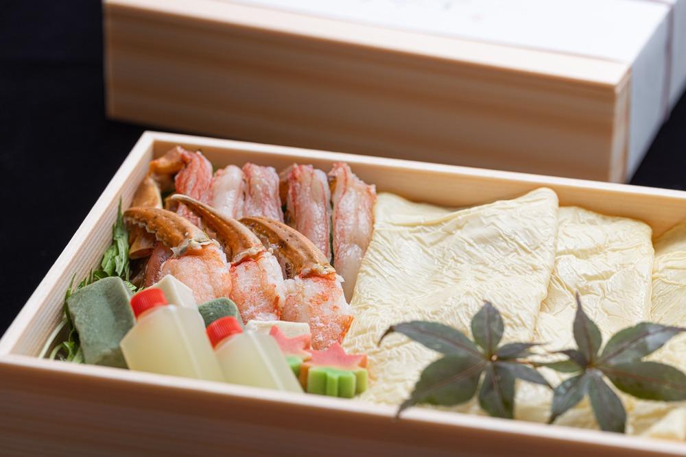 【京湯葉 ゆば庄】京湯葉と蟹のしゃぶしゃぶ一段セット｜京都 グルメ しゃぶしゃぶ 海鮮 鍋 人気セット[ 老舗 名店 湯葉 京湯葉 お鍋 おいしい おすすめ 人気 お取り寄せ 通販 送料無料 ] 