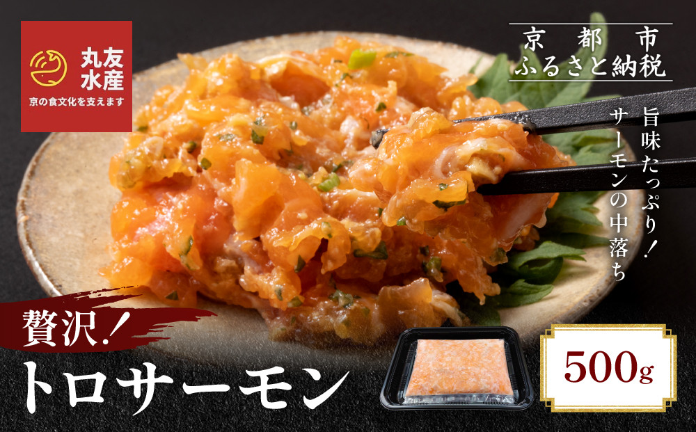 【丸友水産】トロサーモン 500g｜京都 トロサーモン ノルウェー産［ 京都 ノルウェーサーモンの中落ち 京都中央卸売市場 ノルウェー産サーモン トロサーモン 人気 おすすめ おいしい お取り寄せ 通販 送料無料 ふるさと納税 ］