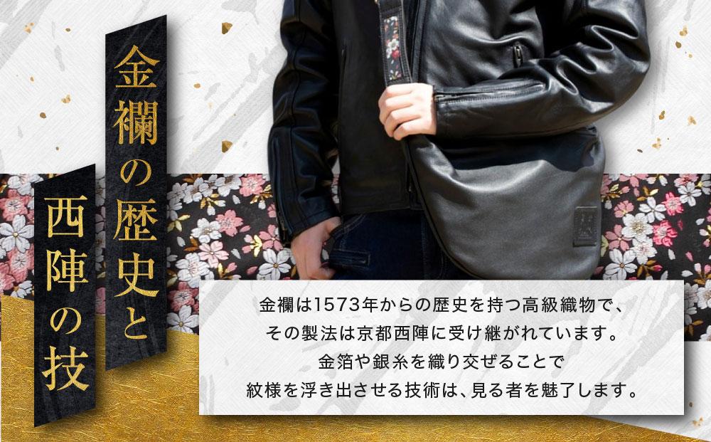 【デグナー】レザーボディバッグ  W-105K京桜 ブラック［ 京都 バイクギア バッグ 鞄 かばん 人気 おすすめ 革 レザー ツーリング ライダー バイカー バイク ブランド メーカー ギア パーツ ］