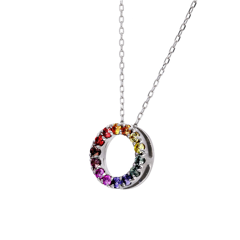 【京セラ】クレサンベール ネックレス｜京都 ハイジュエリー 人気ブランド 【アミュレットペンダント/プラチナ/サークルデザイン/サファイア/KPDN6094-FU】