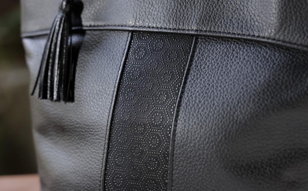 【ラジルマ】市田ひろみ　印伝使い牛革手提げバッグ