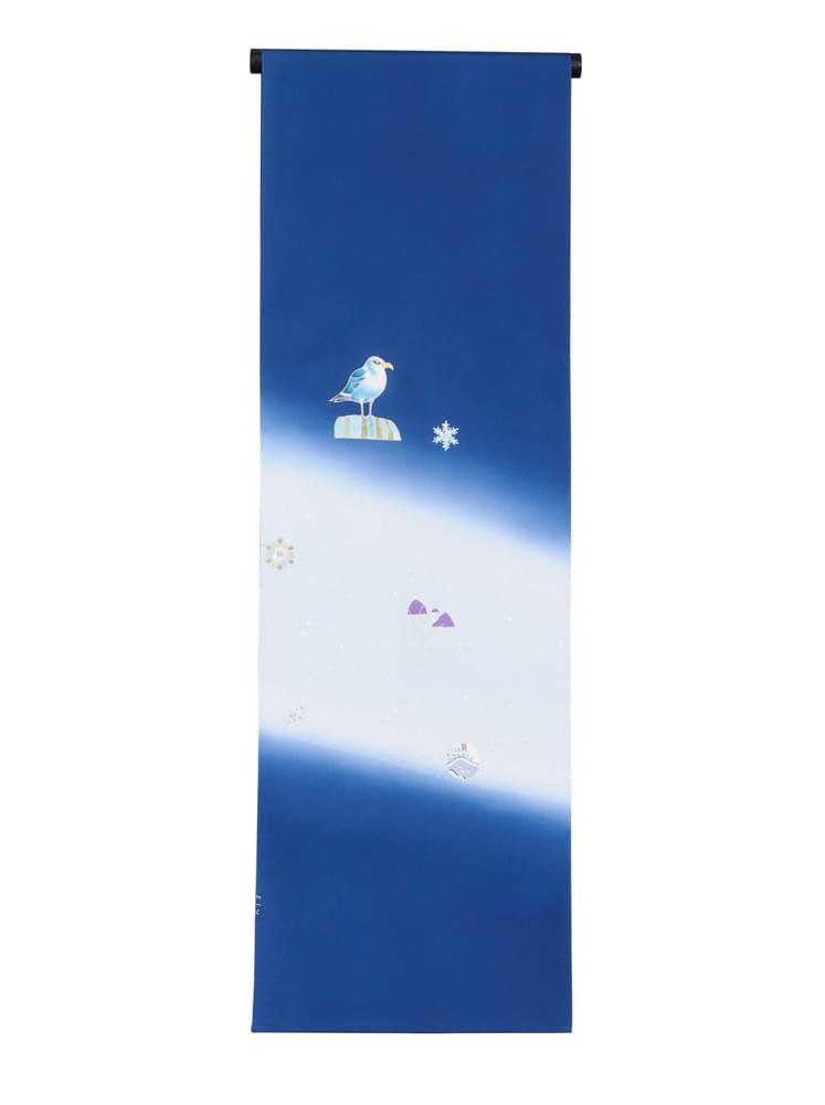 【京都工芸染匠協同組合】石川さゆりさんデビュー50周年記念 コンペ特別賞受賞 付下げ着尺【B】「津軽海峡・冬景色俯瞰図」