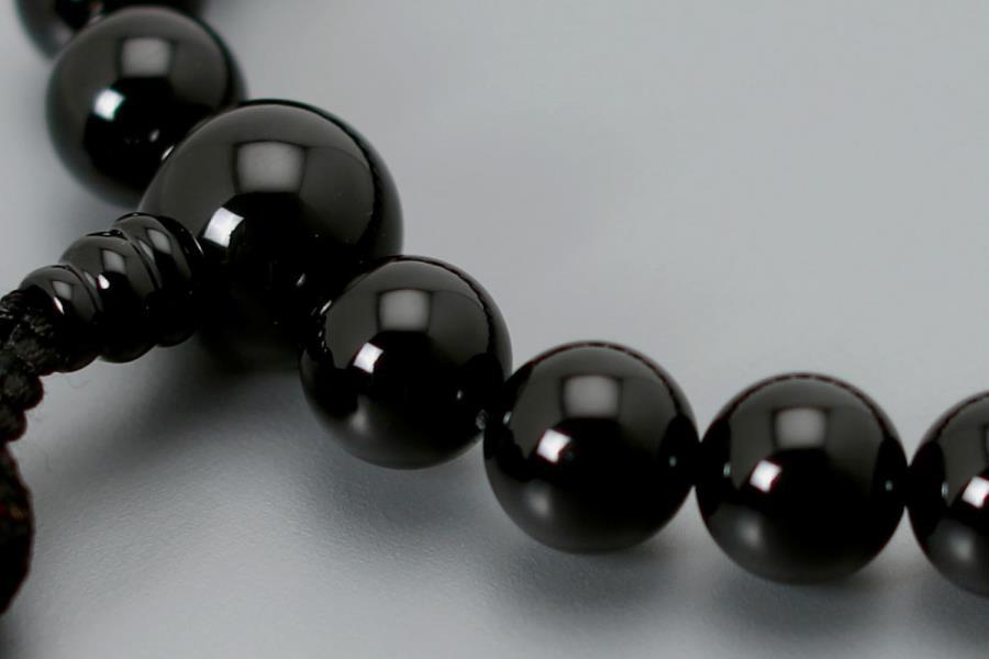 【京念珠】数珠 黒オニキス 正絹房【土屋念珠店/男性用/メンズ/念珠/略式/3649】